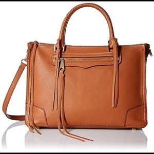 Rebecca Minkoff Regan leather satchel almond